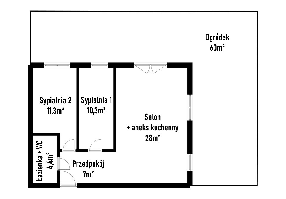 Piękne mieszkanie z ogródkiem, na Zakrzowie