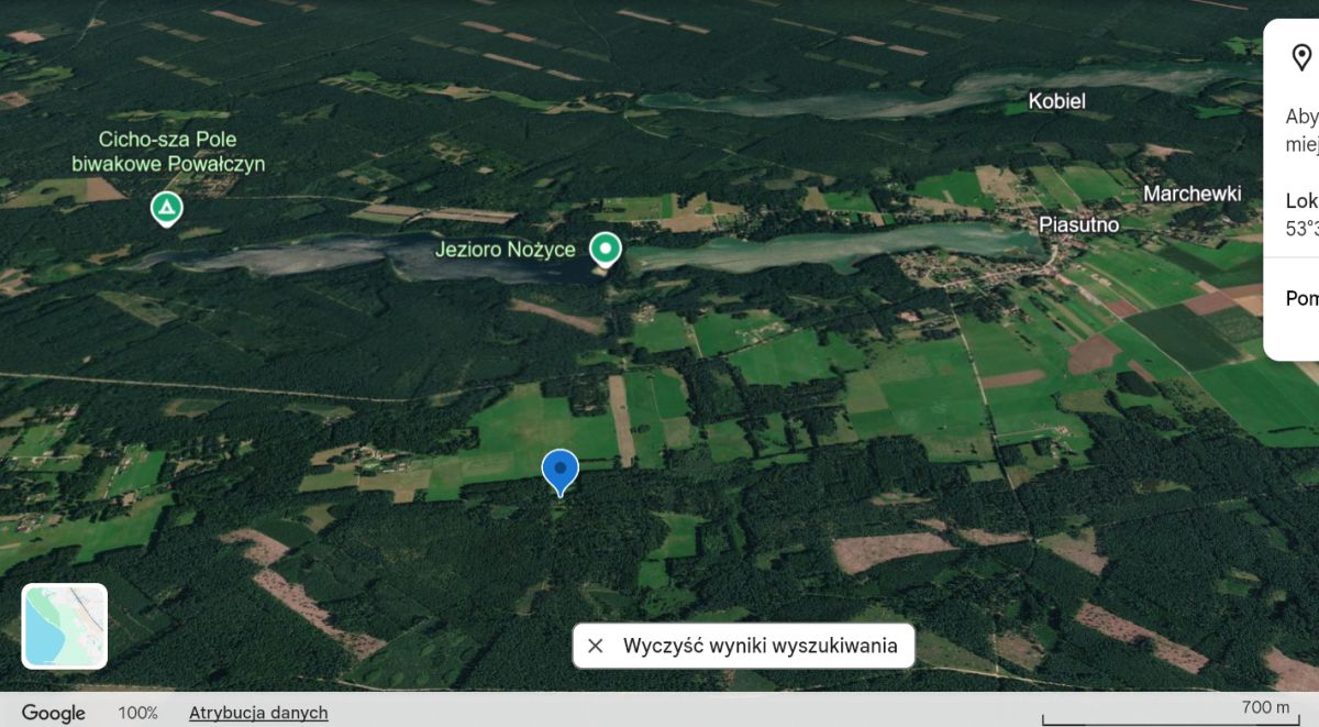 Pięknie położona działka na Mazurach, Piasutno