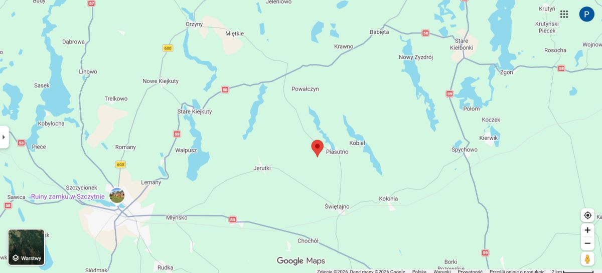 4 działki budowlane z WZ – Piasutno, Mazury
