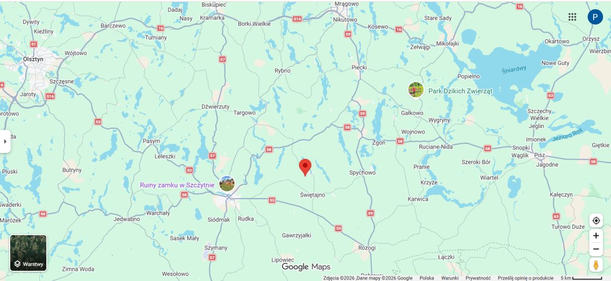 4 działki budowlane z WZ – Piasutno, Mazury