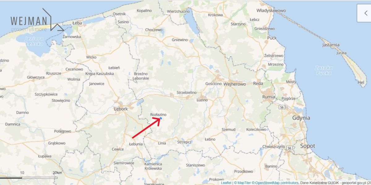 ROZŁAZINO k. Lęborka dom wykończony – wyposażony