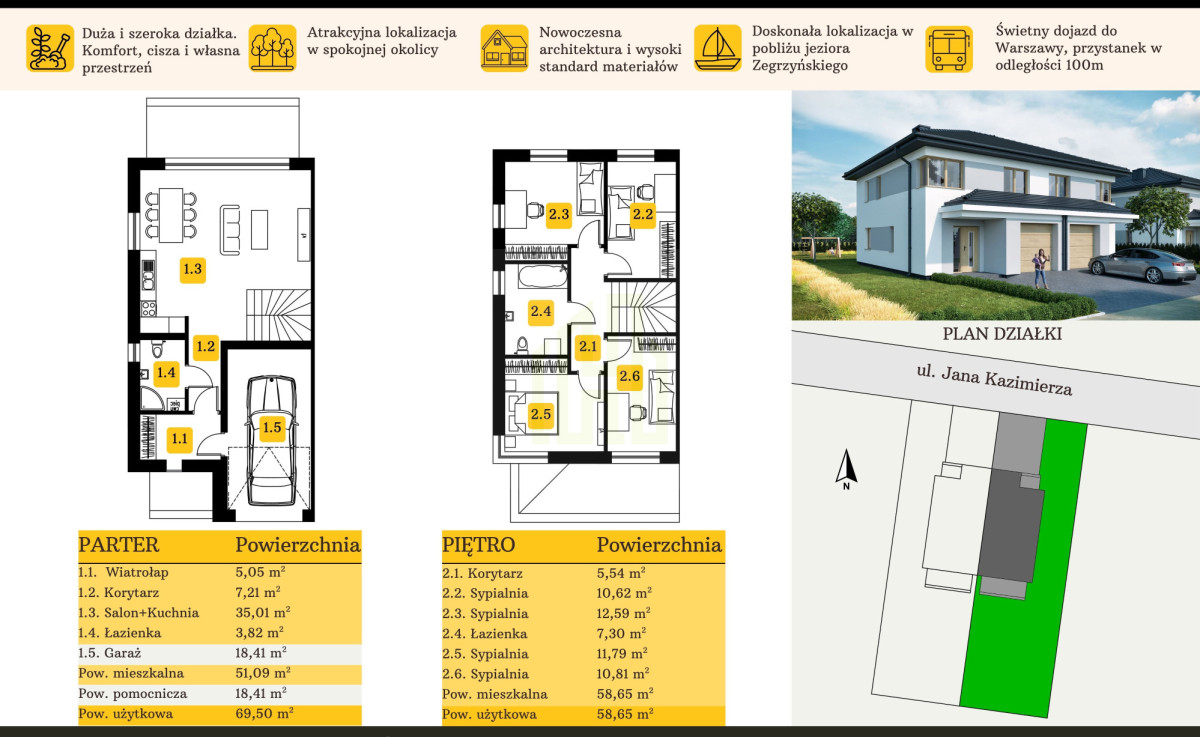 Nowoczesny bliźniak 128m2 w Nieporęcie