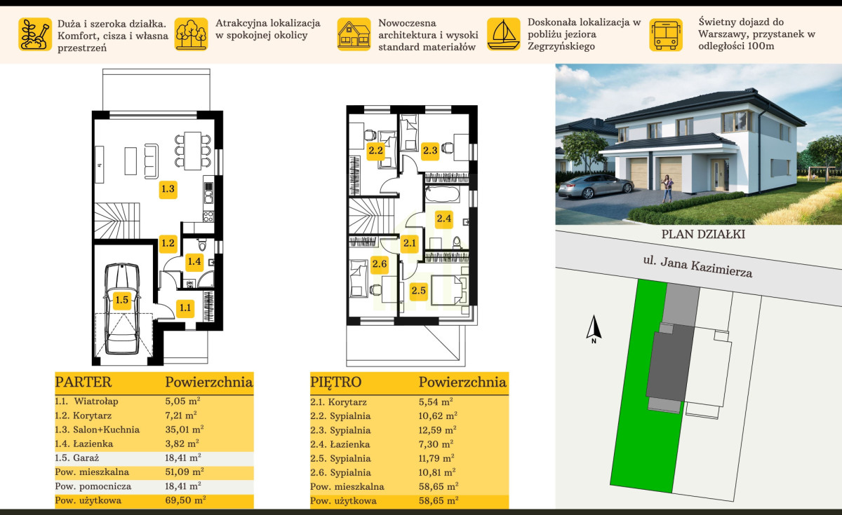Nowoczesny bliźniak 128m2 w Nieporęcie