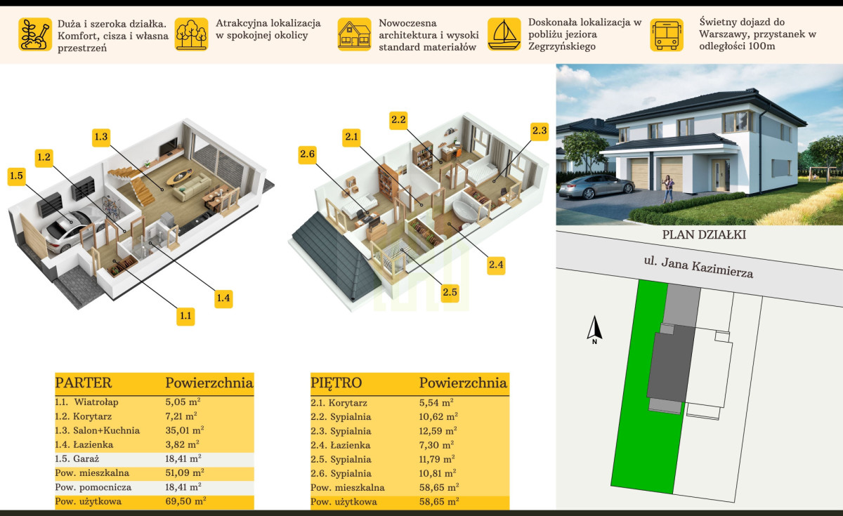 Nowoczesny bliźniak 128m2 w Nieporęcie