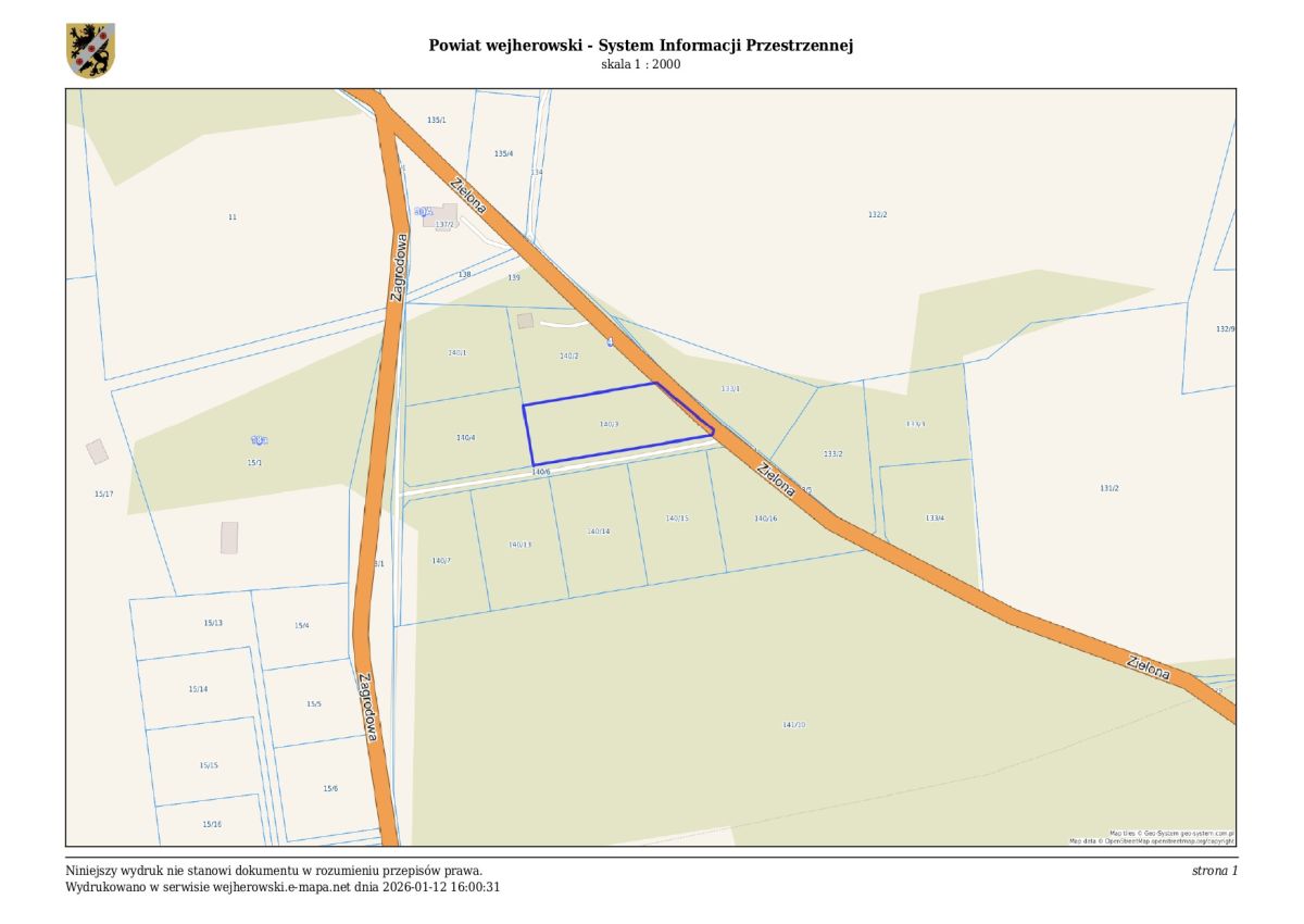 Działka Strzebielino 2065m2 (102772)