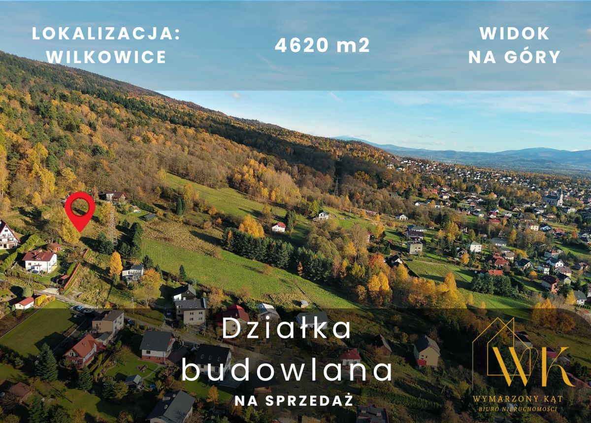 Duża działka z widokiem na góry w Wilkowicach!