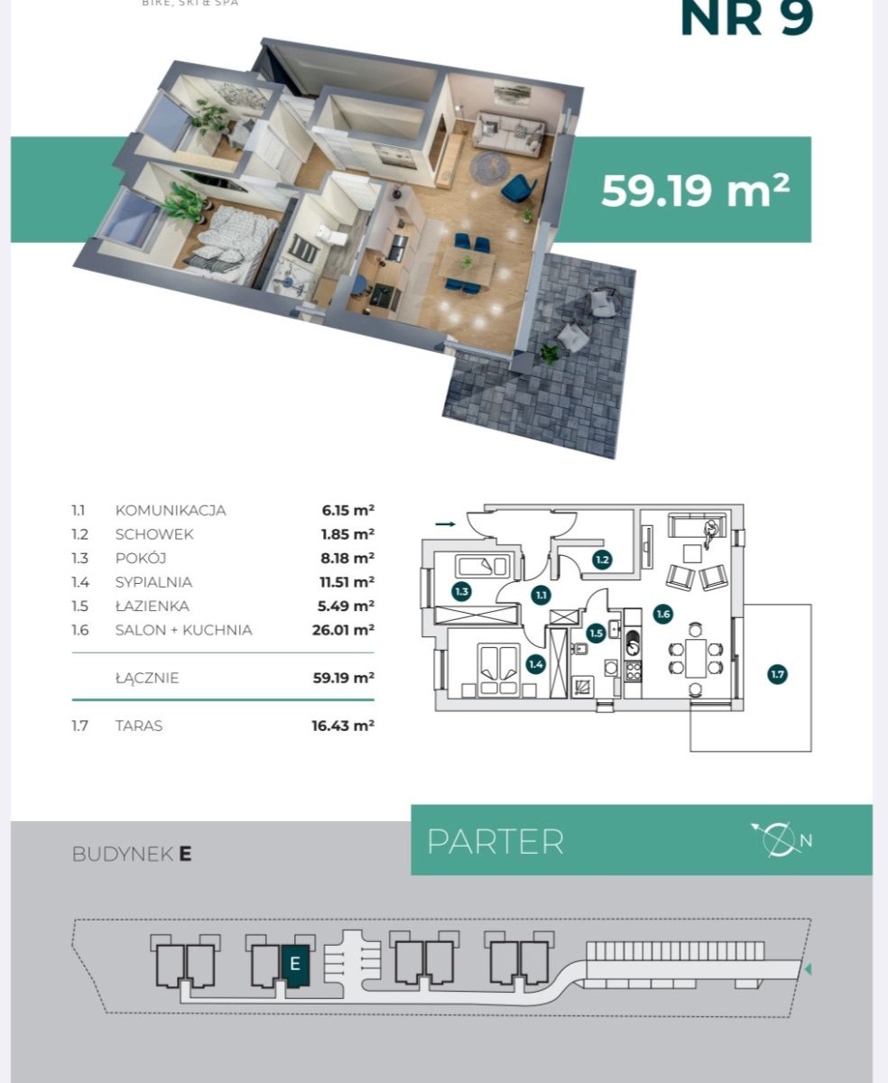 Zdjęcie 16 - 3pokojowy apartament w Ustroniu!