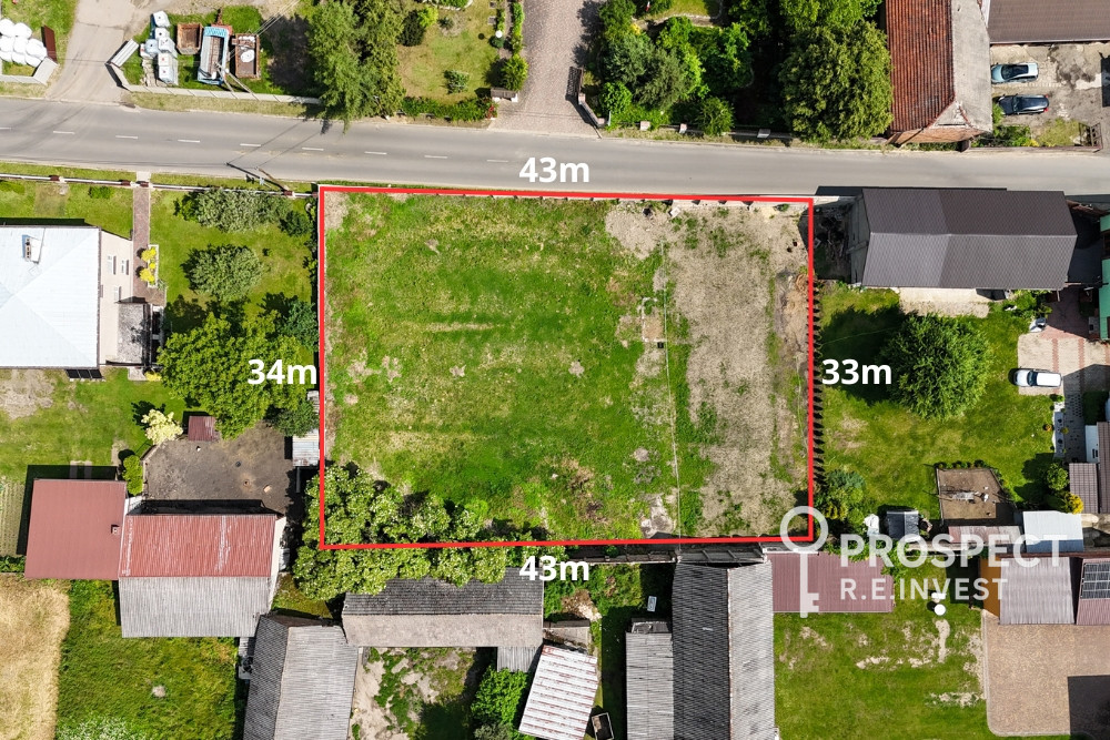 Działka 1600 m² Żelisławice, media, asfalt, WZ