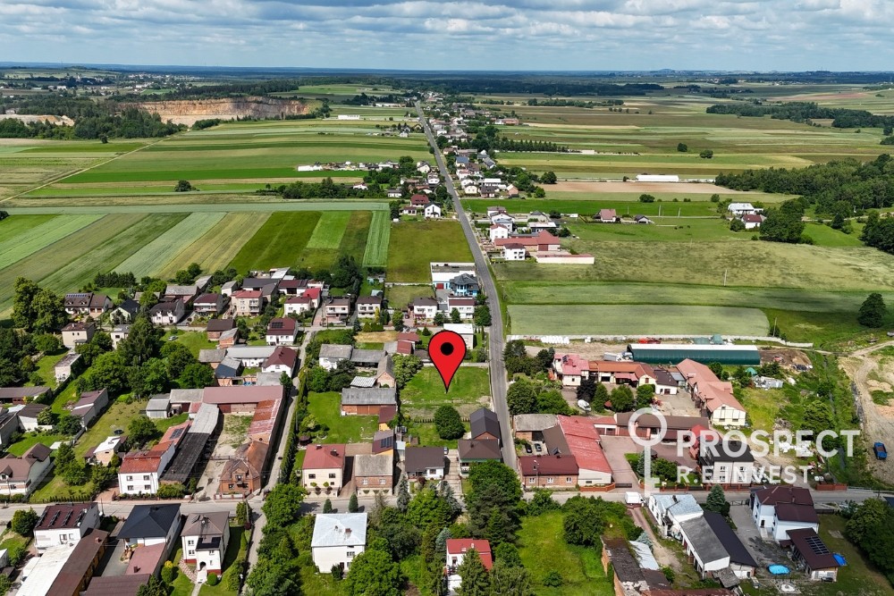 Działka 1600 m² Żelisławice, media, asfalt, WZ