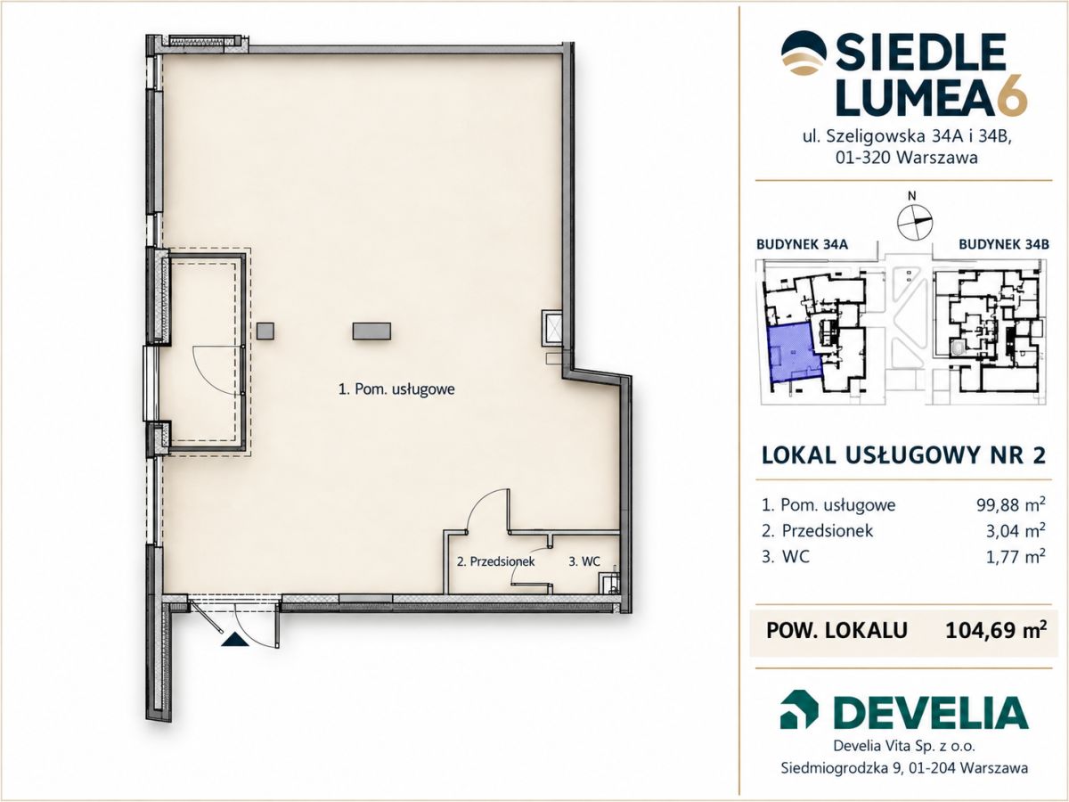 Homest - LOKAL USŁUGOWY 104,13 m² | BEMOWO | METRO
