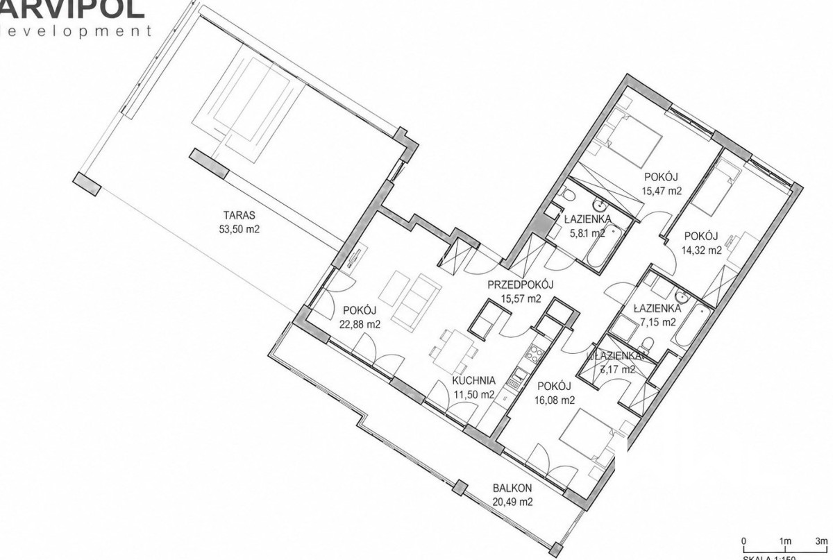 Taras 53*Penthouse*Rekuperacja*trzystronne