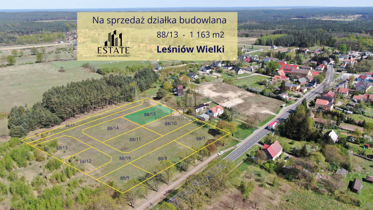 Na sprzedaż działka budowlana z WZ Leśniów Wielki